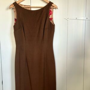 Dolce & Gabbana Elegant Brown Midi Dress Never Worn 100% Angora